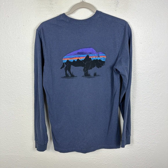 Patagonia Other - Patagonia Men's XS Graphic Responsibili Tee T Shirt Long Sleeve Bison Graphic